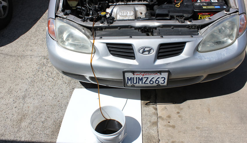 Draining Oil Through the Engine Dipstick Tube