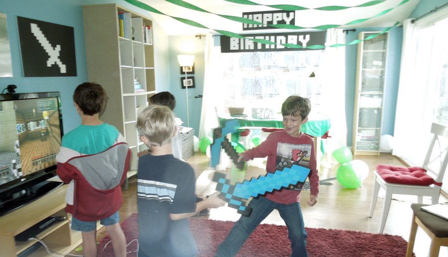 Minecraft Birthday Decorations on a Budget