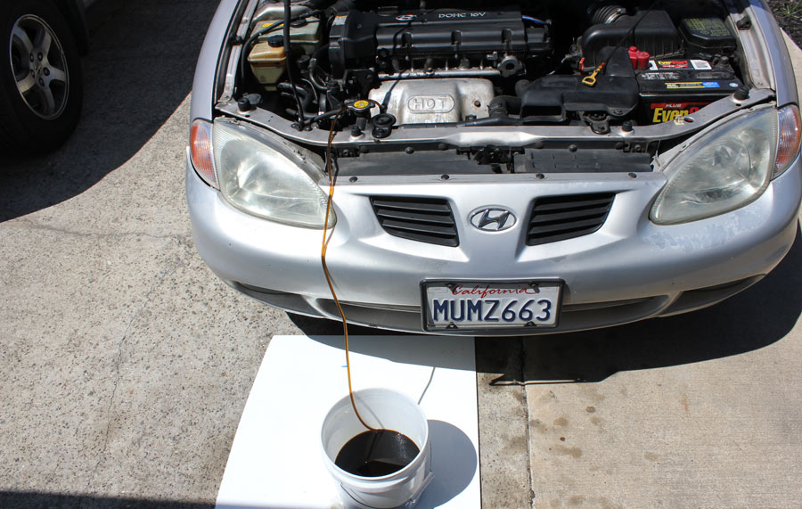 Draining Motor Oil Through the dipstick hole