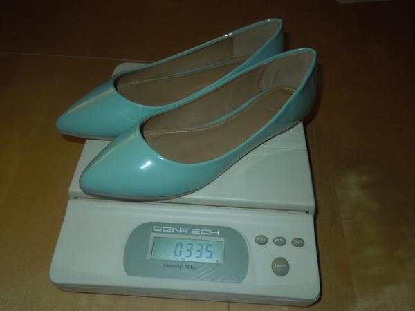 shoe weight in grams